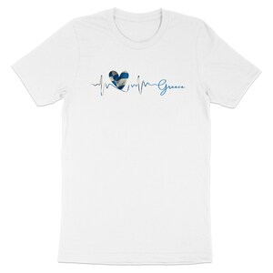 Greek Heartbeat T-Shirt, Greece Travel Souvenir, Greek Pride Tee, Heart EKG Design Shirt, Greece Lover Gift, Athens Heartbeat Tee