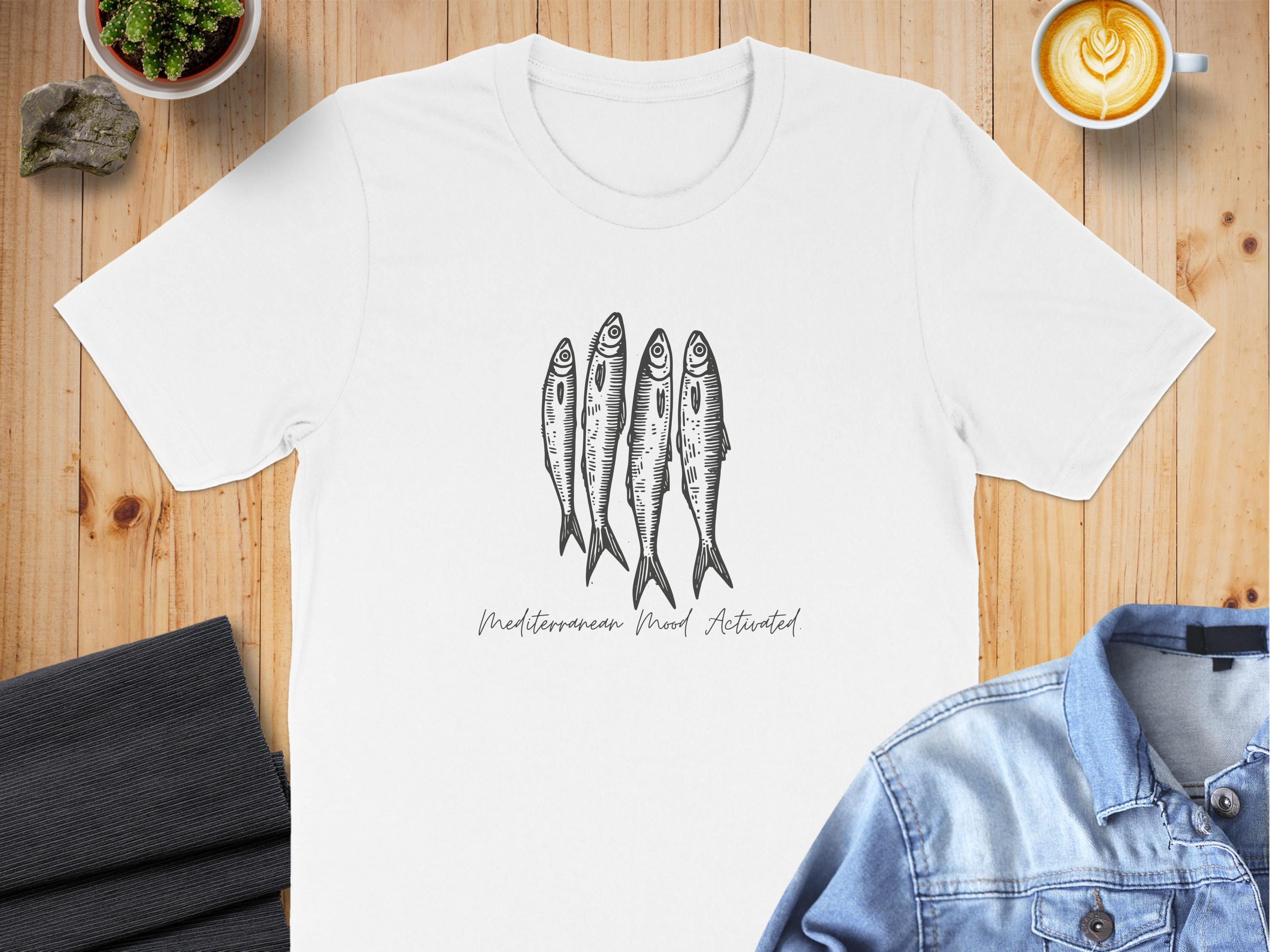 Mediterranean Mood Greek T-Shirt, Mythology Art Tee, Coastal Graphic Shirt, Authentic Greek Culture Inspired Top