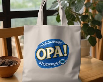 Sac fourre-tout grec OPA, sac de festival grec, cadeau grec amusant, cabas grecs bleus, sac de fête grec, sac de culture grecque, sac d'inspiration grecque
