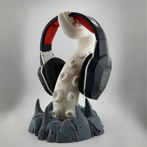 Tentacle Headphone Stand - 3D Printed Octopus Design for Desk or Gaming Setup - Unique Headset Holder