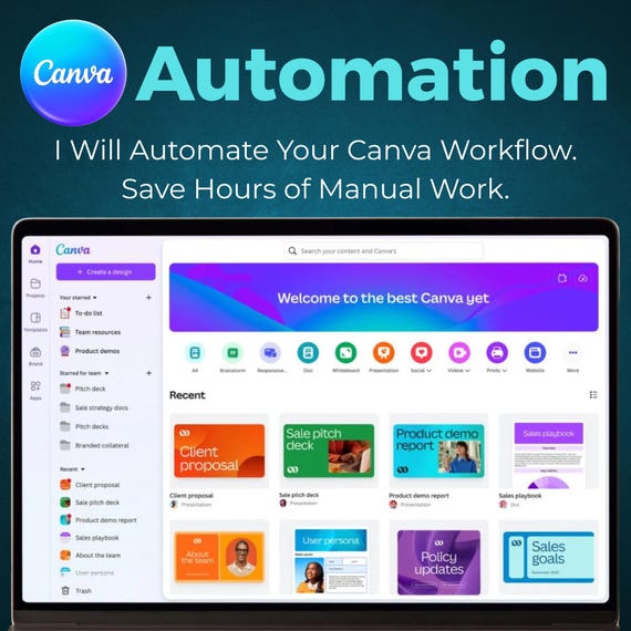 I Will Automate Your Canva Workflow, Canva Automation, Auto Content Creation, Batch Design Processing, Automated Tasks, Productivity Hacks