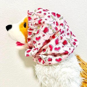 Hearts and Roses Cotton Snood Meal Time Long Ears Dog Snood Various Size 2 Styles Easy Wear Washable Cavalier & Cocker Spaniel Lovely Gift!!