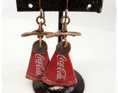 Bottle Cap Earrings - Coca Cola Caps