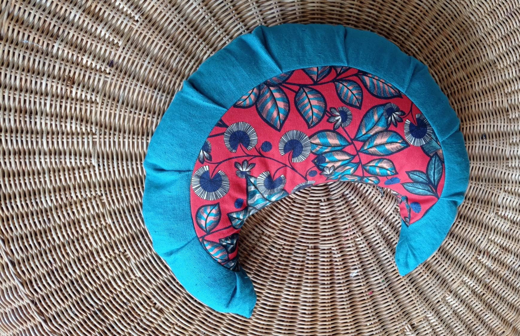 Coussin Demi-Lune, Coussin de Méditation Feuillage Rouge