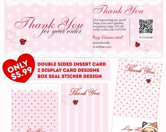 Sweetheart Verpackung Bundle bearbeitbare Canva Vorlagen | Danke-Karte, Display-Karte, Aufkleber-Design