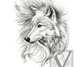 Produkty Podobne Do Wolf Print Sztuki Wilka Arctic Wolf