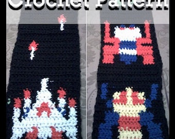 Crochet Patterns- PDF for Galaga Scarf