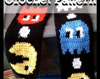 Crochet Patterns- PDF for Pacman Scarf