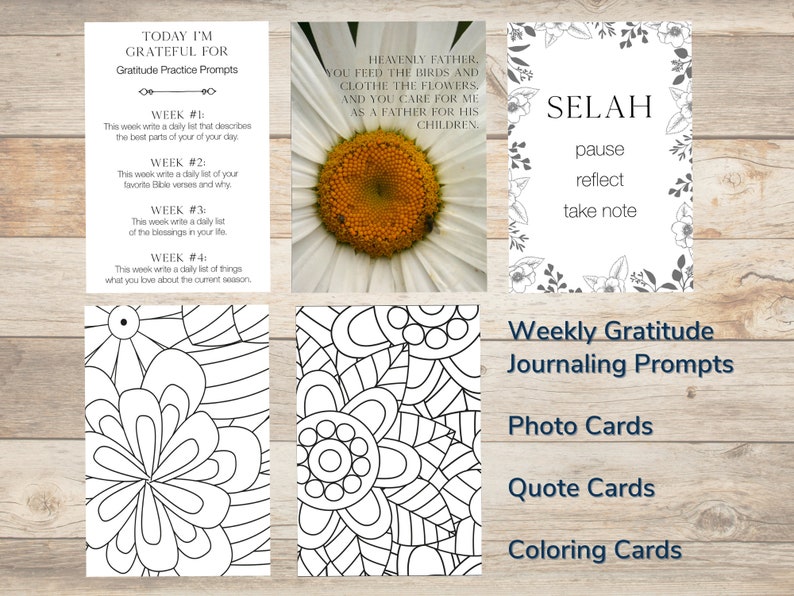 Printable Journal Be Still & Know Journaling Kit with Prompt Cards and Quotes image 4