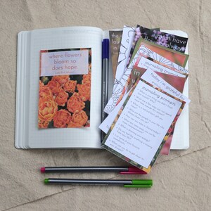 Tulip Printable Journaling Kit with Journal Prompt Cards, Quotes, and Garden Photography image 5
