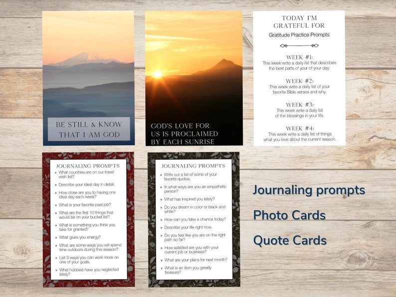 Printable Journal Be Still & Know Journaling Kit with Prompt Cards and Quotes image 3