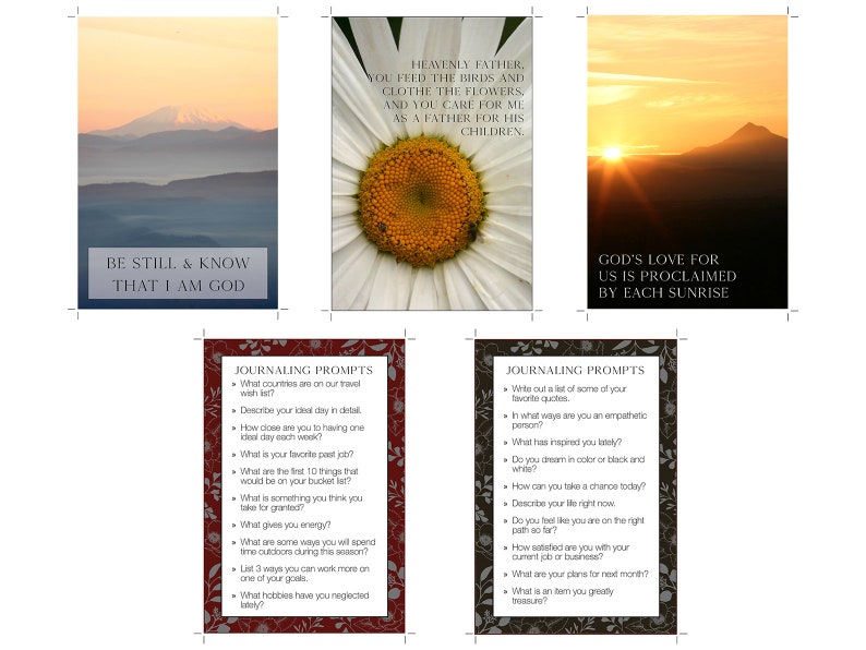 Printable Journal Be Still & Know Journaling Kit with Prompt Cards and Quotes image 4