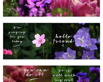 Purple Floral Encouraging Quote Cards | Inspirational | Friendship | Bible Verse | Printable