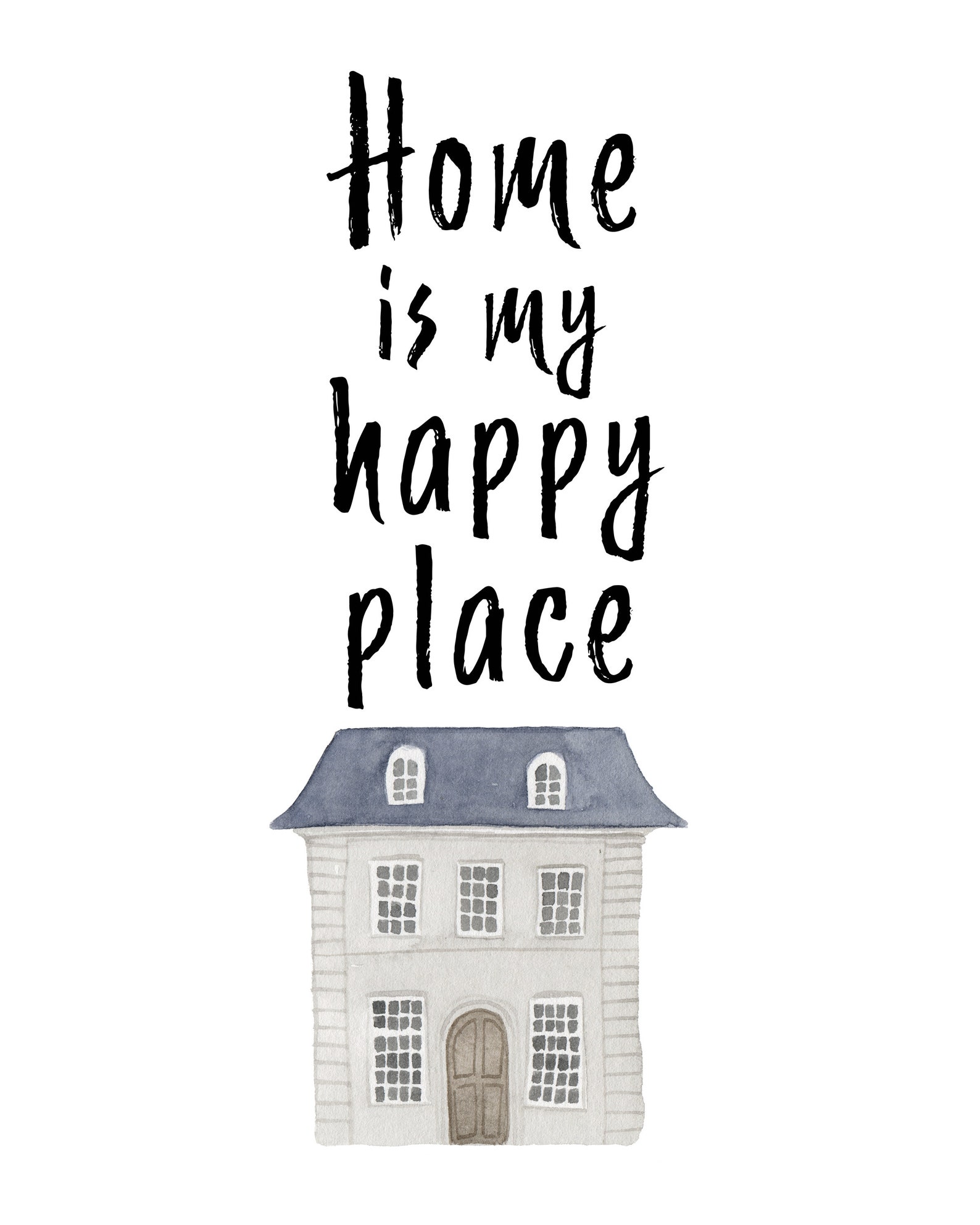 Home is My Happy Place Printable Wall Art Home Sign Home Etsy
