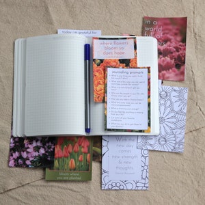 Tulip Printable Journaling Kit with Journal Prompt Cards, Quotes, and Garden Photography image 6