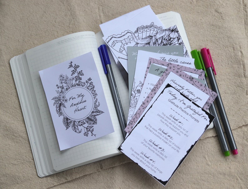 Printable Christian Anxiety Journaling Kit with Prompt Cards, Bible Verses and Quotes image 5