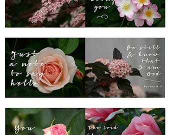 Printable Floral Journal Cards, Inspirational Quote, Bible Verse, Planner Cards, Encouragement Cards, Instant Download Printables, Pink