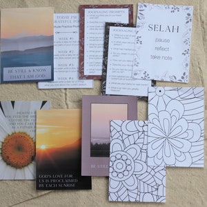 Printable Journal Be Still & Know Journaling Kit with Prompt Cards and Quotes image 1