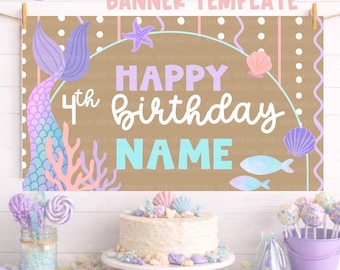 Mermaid themed Banner Template