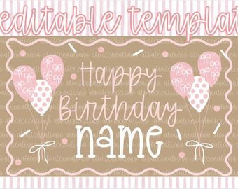 Happy Birthday Banner Template