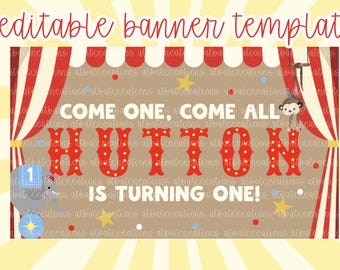 Come One Come All First birthday party banner