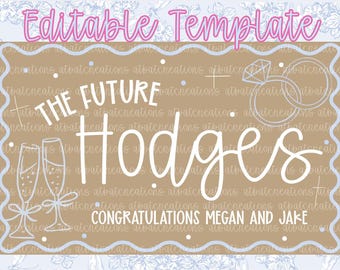 Wedding Shower/ Engagement Party Banner Template