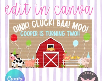 Farm animal themed Banner template