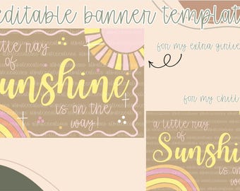 A Ray of Sunshine Baby Shower Banner Template