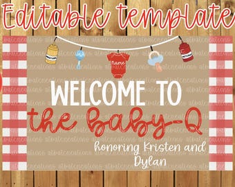 Baby-Q Baby Shower Banner Template