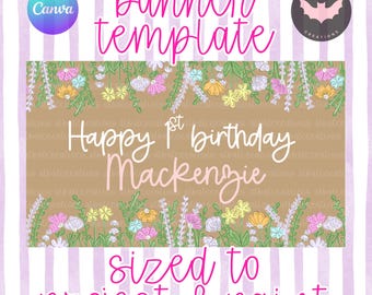 Wildflower Themed Birthday Banner || Floral Party Decor || Flower bar || Girly Birthday Generic|| Instant Download
