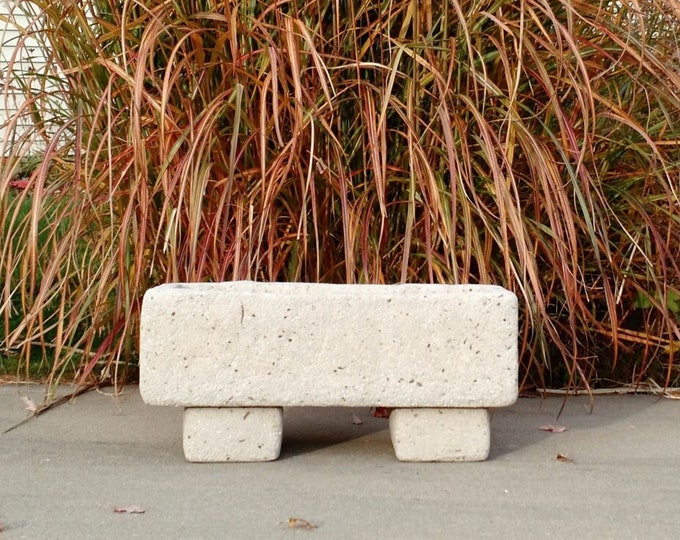 Large Hypertufa Trough Planter w/feet (Limestone)| 30"L x 14"W x 14"H | Lightweight Decorative Concrete Pot | Outdoor Plants Pot Frost Proof