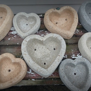 Heart Planter | LOVE-ly PREMIUM Hypertufa Heart Shape | Lightweight Concrete Pots | Succulent Planter | 3 Sizes & Colors | Mothers Day Gift