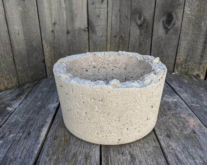 SECONDS SALE & CLEARANCE Simple Hypertufa Pot Bumpy Tops Limited | Minimalist Design | Outdoor Concrete | Succulent Herb and Flower Planter
