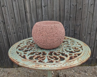Hypertufa Sphere Planters | Coral Color | Lightweight Decorative Concrete Planter | Outdoor Flower Succulent Pots | Frost Proof