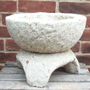 Hypertufa Planter w/Feet 13&quot;w x 9.5&quot;h (Limestone) | Lightweight Decorative Concrete Bowl | Succulent Herb Flower Pot | Outdoor Frost Proof
