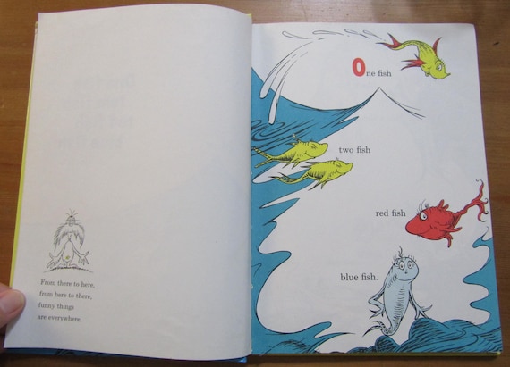 One Fish, Two Fish, Red Fish, Blue Fish by Dr Seuss- 1988 Reprint