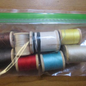 Wooden Spools of Sewing Thread