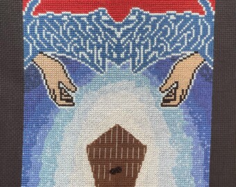 Wzór haftu krzyżykowego „Droga Czarownicy”, łatwy wzór wiccański (wzór PDF)