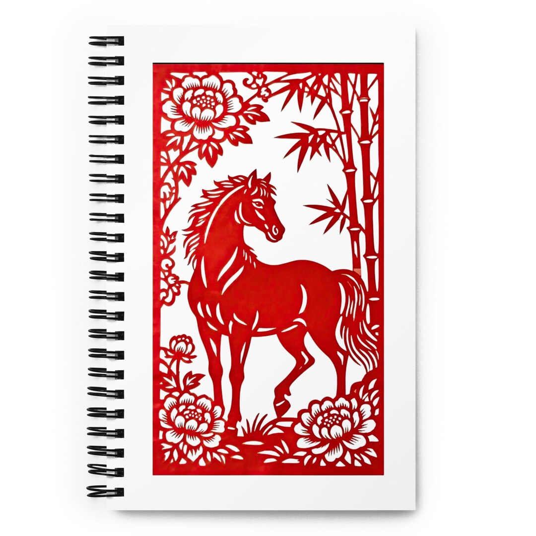 Red Horse Paper-cut Notebook • Bamboo Horse Journal • Chinese Zodiac ...
