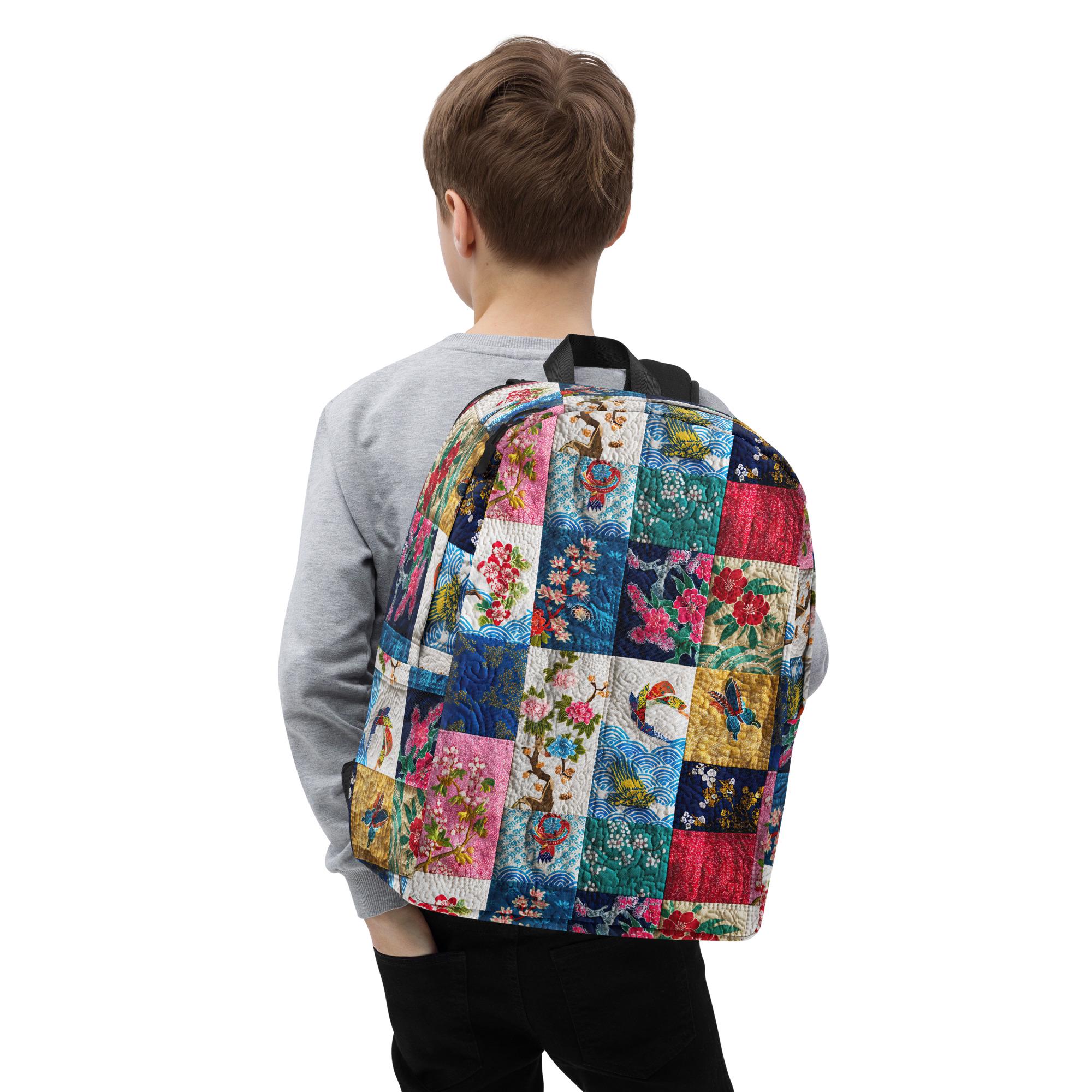 Kimono Patchwork Backpack: Japanese Floral Print Travel Daypack - Etsy