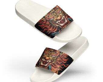 Ciabatte da uomo con drago cinese Sandali slip-on con arte