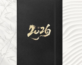 2026 Year of the Horse Journal • Lunar New Year 2026 Gift • Chinese Zodiac Undated Diary • Hardcover Bound Notebook