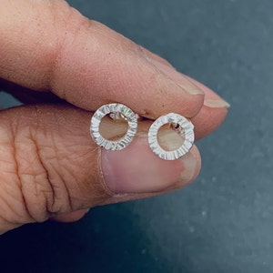 Textured Circle Post earrings