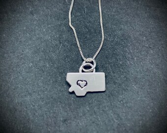 Mini Silver Montana State Necklace