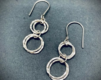 Double Hammered Ring Earrings