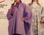 Easy, Uncut Poncho pattern, Small, Medium, Large, bust 32 quot -40 quot Warm and Cozy