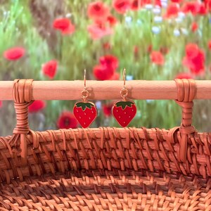 Hypoallergenic Earrings, Strawberry, Fruit, Point Strawberry, Birthday Gift, Christmas Gift, Gift for Her, Handmade Jewelry, Gift for Friend