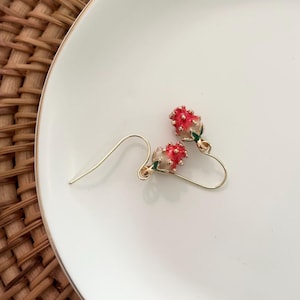 Hypoallergenic Earrings, Strawberry, Fruit, Dainty, Mini, Birthday Gift, Christmas Gift, Gift for Her, Handmade Jewelry, Gift for Friend
