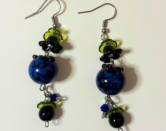 Hypoallergenic Earrings, Glass Fruit Blueberry, Birthday Gift, Christmas Gift, Gifts for Her, Handmade Jewelry, Gifts for Friend