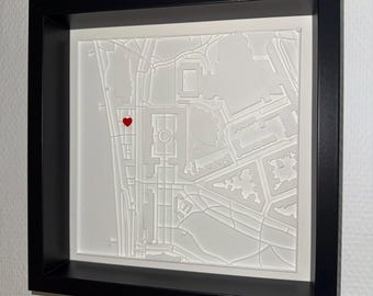 Personalized picture | 3D city | Gift for partner | Valentine's Day | Wedding | Anniversary | Birthday | 25 x 25 cm